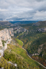 France.Verdon river in autumn.Verdon Gorge is a river canyon in southeastern France. Carved by the...