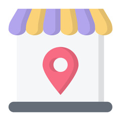 Fototapeta premium Shop Location Flat Icon
