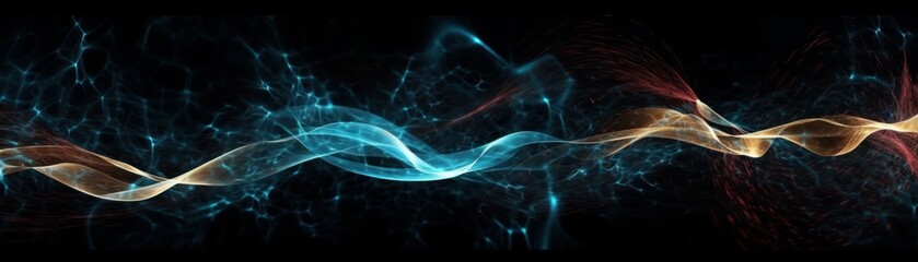 Fototapeta premium Electric Currents. Horizontal banner. AI generated