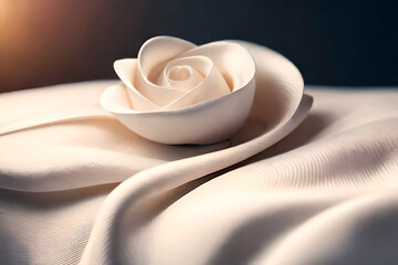 The bride's dress was made of a high-quality fabric that had a super realistic texture, creating a breathtaking look.