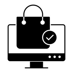 Online Shopping Glyph Icon