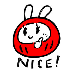うさぎダルマ　ナイス