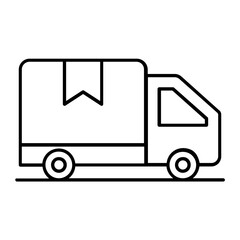 Delivery Van Thin Line Icon