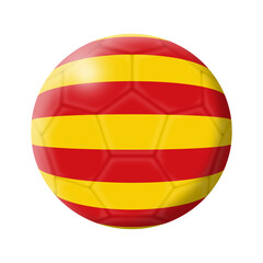 Catalonia soccer ball football 3d illustration with clipping path