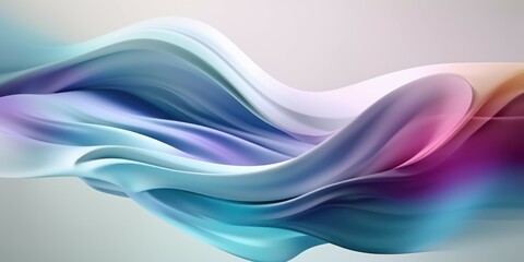 Fototapeta na wymiar Abstract background with multicolored waves in light colors. AI generated, human enhanced.