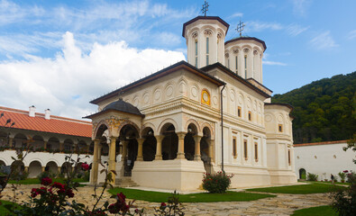 Horezu Monastery considered masterpiece of Brancovenesc style, Wallachia, Romania