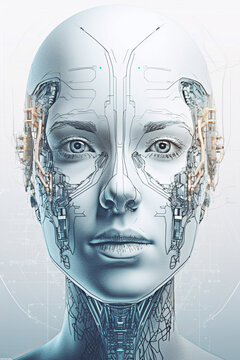 A woman's face robot 