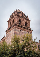 Naklejka premium view of the cathedrals of the center of the city of Cusco, main square, green parks