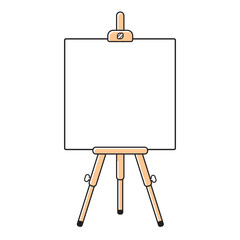 Easel with a white blank canvas board