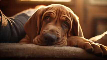 Puppy Love: Cuddles with a Bloodhound