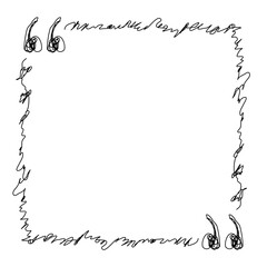 Obraz premium Hand drawn quote mark frame with crossing out. Vector illustration.