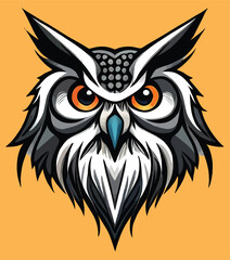 Abstract hand drawn owl Ornamental tribal vector illustration