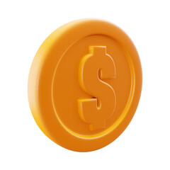 3d yellow coin icon, sales, market image PNG