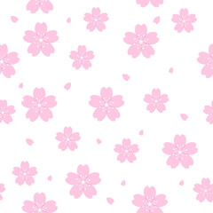 Sakura flower seamless pattern. Cherry blossom. Spring flowers. Floral spring background. Vector illustration