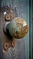 Old weathered doorknob rust created with AI