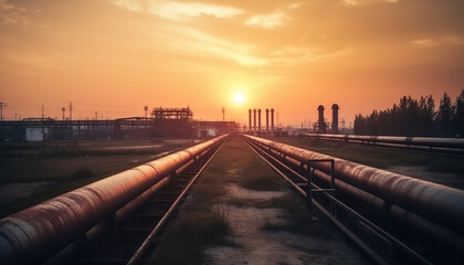 Fototapeta premium Pipeline and pipe rack petroleum