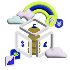 Dollar Euro and Pound illustration