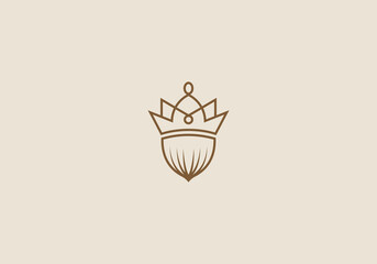 Logo Crown and acorn, Modern, Luxury, Minimalist and Gold. Editable color © ahmadfaiz