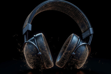 Fototapeta na wymiar Music headphones technology concept. Ai generated