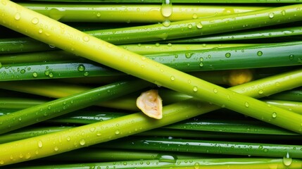 Fresh green lemongrass or citronella grass background. Cooking, organic food, SPA, healthy lifestyle and wellness concept. AI image