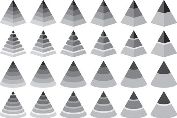 三角形のピラミッド型ヒエラルキー階層のベクターイラストのセット © summer orange