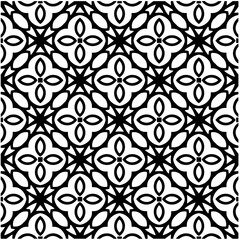 Abstract seamless monochrome pattern on white background for coloring. Design for banner, card, invitation, postcard, textile, fabric, wrapping paper, coloring book.
