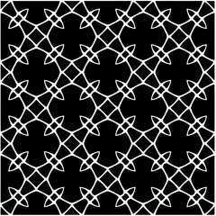 Fototapeta premium Abstract seamless monochrome pattern on white background for coloring. Design for banner, card, invitation, postcard, textile, fabric, wrapping paper, coloring book.