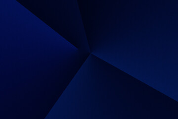 Dark blue modern background for design. Geometric shape. Triangles, diagonal lines. Gradient. Abstract.