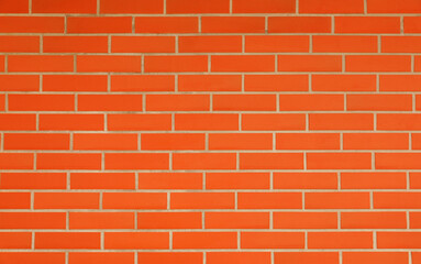 Texture of orange red color brick wall as background