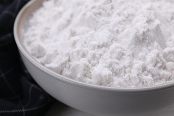 Starch in bowl on table, closeup view