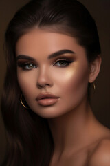 Obraz premium A girl with makeup on, ai-generated artwork