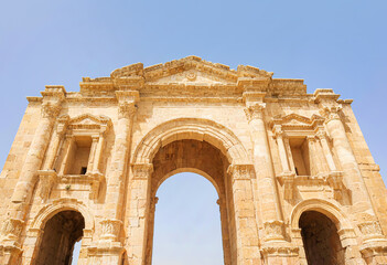 Ancient Arch at the roman ruins in Jerash, Jordan