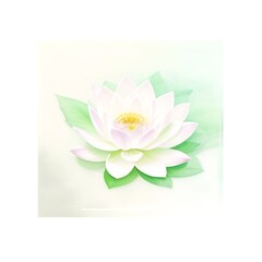 Lotus flower watercolor, generative ai illustration on white background