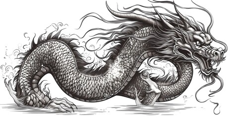Asian dragon, generative ai illustration