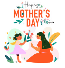Motherhood concept set. Mom and kid playing, sitting together, hugging and or raising. Great for Mother’s Day, birthdays, Easter, child childbirth, and newborn celebration. Multiple races. Cartoon