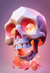 Digital illustrations of skulls and gems, backgrounds, wallpapers, generated by AI