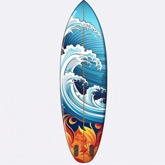 surf board illustration waves clean drawn board frame