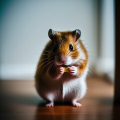cute hamster eating a mini doner kebab made with generative AI