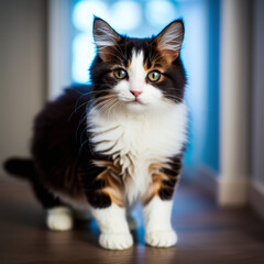 portrait of a fluffy kitty made with generative AI