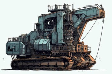 鉱山で使用されてそうな工作車：AI作品

