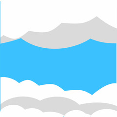illustration of white clouds on a blue background