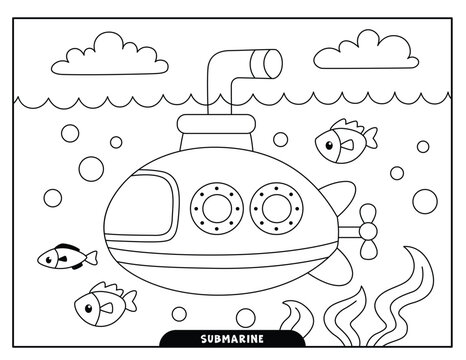 Submarine Coloring Pages For Kids