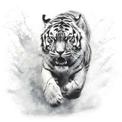 Experience the thrill of the chase with our stunning illustration, "Running tiger." created by Generative AI
