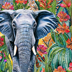 elephant with flower