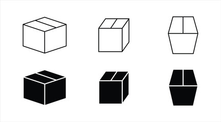 Collection of box icon vector illustration.