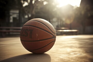 basketball in the court