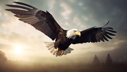 Obraz premium bald eagle in flight