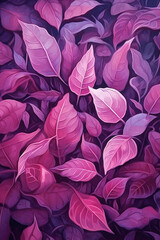Purple and Pink Leaf Background Generative AI