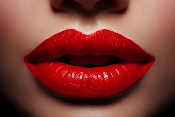 Fototapeta premium close up lips of red lips
