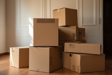 moving boxes in the new home